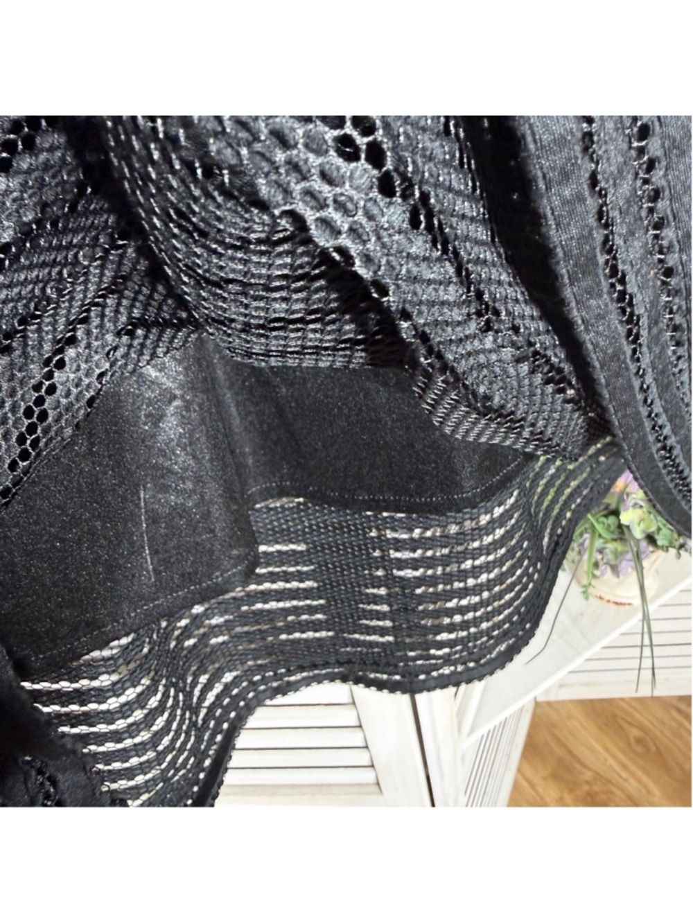 Black skirt full swing midi mesh whimsigoth festival cocktail wedding guest sz 6 - Picture 4 of 13